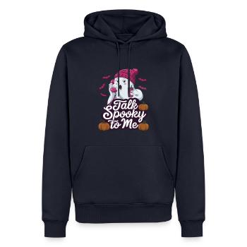 Halloween Ghost Funny Talk Effrayant pour moi - Sweat à capuche Premium bio Homme - bleu marine - Devant - Nico (187cm)