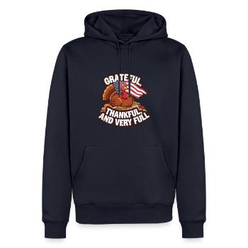 Lustiger Thanksgiving Truthahn - Männer Premium Bio Hoodie - Navy - Vorne - Nico (187cm)