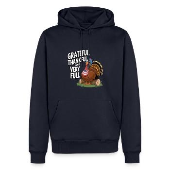 Funny Thanksgiving Turkey - Men’s Premium Organic Hoodie - navy - Front - Nico (187cm)
