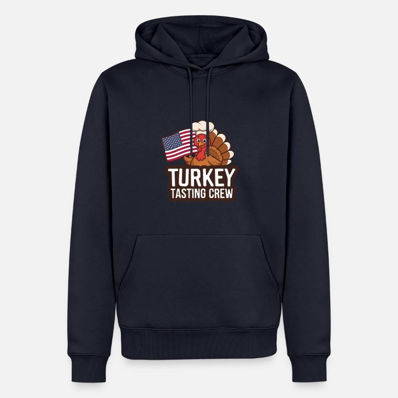 Dinde drôle de Thanksgiving - Sweat à capuche Premium bio Homme - bleu marine