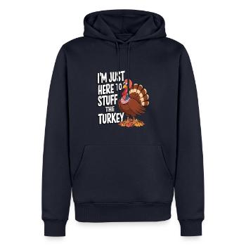 Lustiger Thanksgiving Truthahn - Männer Premium Bio Hoodie - Navy - Vorne - Nico (187cm)