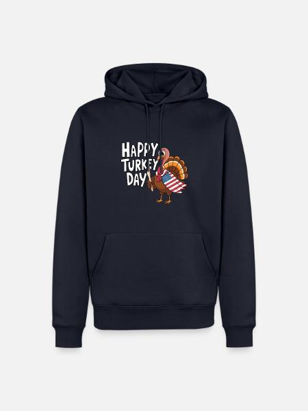 Lustiger Thanksgiving Truthahn - Männer Premium Bio Hoodie - Navy