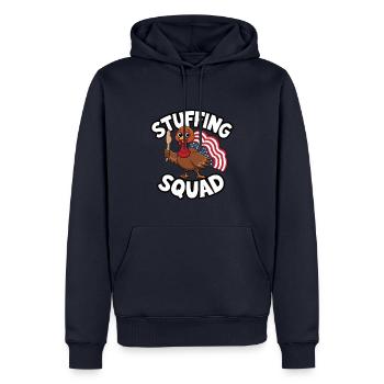 Lustiger Thanksgiving Truthahn - Männer Premium Bio Hoodie - Navy - Vorne - Nico (187cm)