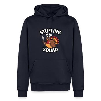 Lustiger Thanksgiving Truthahn - Männer Premium Bio Hoodie - Navy - Vorne - Nico (187cm)