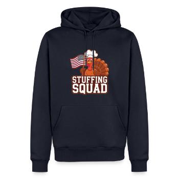 Lustiger Thanksgiving Truthahn - Männer Premium Bio Hoodie - Navy - Vorne - Nico (187cm)