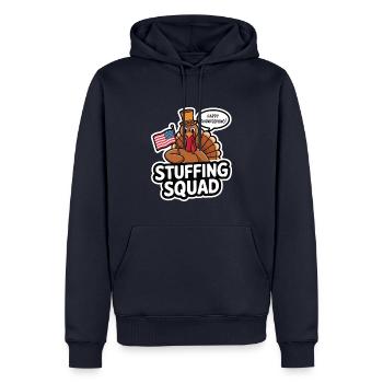 Lustiger Thanksgiving Truthahn - Männer Premium Bio Hoodie - Navy - Vorne - Nico (187cm)