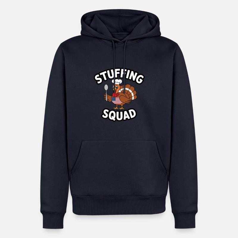 Dinde drĂ´le de Thanksgiving - Sweat Ă capuche Premium bio Homme - bleu marine