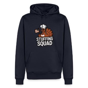 Lustiger Thanksgiving Truthahn - Männer Premium Bio Hoodie - Navy - Vorne - Nico (187cm)