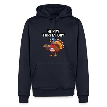 Lustiger Thanksgiving Truthahn - Männer Premium Bio Hoodie - Navy - Vorne - Nico (187cm)