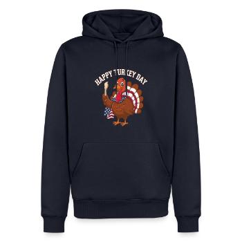 Lustiger Thanksgiving Truthahn - Männer Premium Bio Hoodie - Navy - Vorne - Nico (187cm)