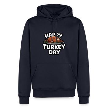 Lustiger Thanksgiving Truthahn - Männer Premium Bio Hoodie - Navy - Vorne - Nico (187cm)