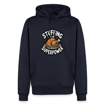 Lustiger Thanksgiving Truthahn - Männer Premium Bio Hoodie - Navy - Vorne - Nico (187cm)