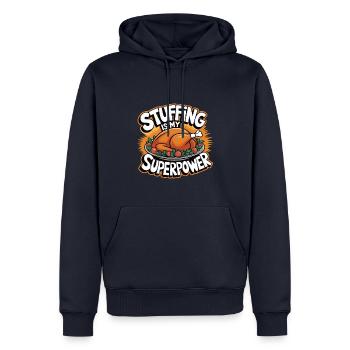Lustiger Thanksgiving Truthahn - Männer Premium Bio Hoodie - Navy - Vorne - Nico (187cm)