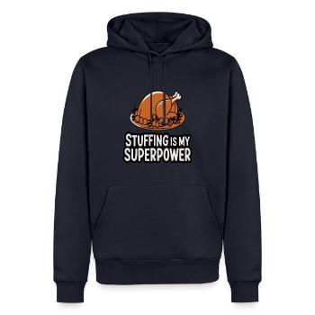 Lustiger Thanksgiving Truthahn - Männer Premium Bio Hoodie - Navy - Vorne - Nico (187cm)