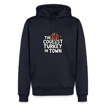 Lustiger Thanksgiving Truthahn - Männer Premium Bio Hoodie - Navy - Vorne - Nico (187cm)