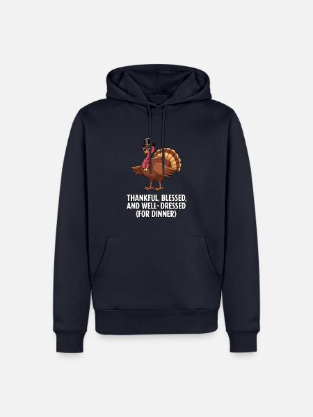 Lustiger Thanksgiving Truthahn - Männer Premium Bio Hoodie - Navy