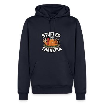 Lustiger Thanksgiving Truthahn - Männer Premium Bio Hoodie - Navy - Vorne - Nico (187cm)