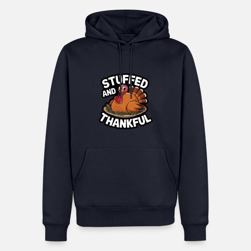 Dinde drôle de Thanksgiving - Sweat à capuche Premium bio Homme - bleu marine