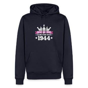 80 ans anniversaire 1944 cadeau d’anniversaire - Sweat à capuche Premium bio Homme - bleu marine - Devant - Nico (187cm)