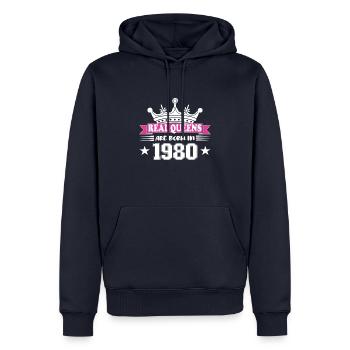44 ans anniversaire 1980 cadeau d’anniversaire - Sweat à capuche Premium bio Homme - bleu marine - Devant - Nico (187cm)