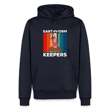Mignon ver drôle vers de terre vers de terre - Sweat à capuche Premium bio Homme - bleu marine - Devant - Nico (187cm)