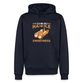 Cannoli Cannolo - Sweat à capuche Premium bio Homme - bleu marine - Devant - Nico (187cm)
