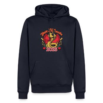 Chinesisches Jahr 2025 Jahr der Schlange - Männer Premium Bio Hoodie - Navy - Vorne - Nico (187cm)