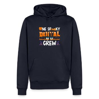 Dentiste Halloween assistant dentaire - Sweat à capuche Premium bio Homme - bleu marine - Devant - Nico (187cm)