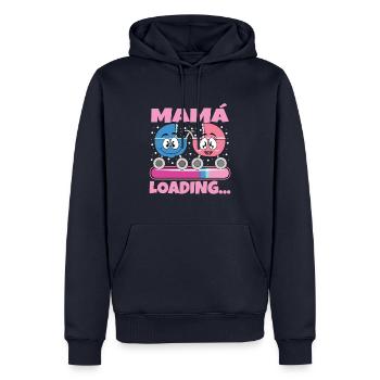 scMama 2024 Werdende Mutter Schwangerschaft - Männer Premium Bio Hoodie - Navy - Vorne - Nico (187cm)