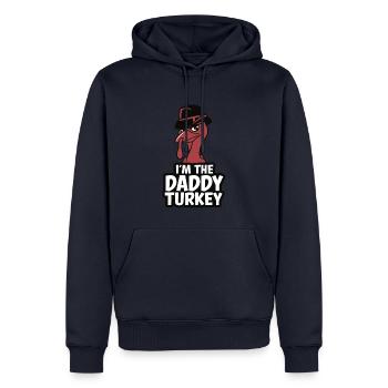 Daddy Turkey Thanksgiving - Männer Premium Bio Hoodie - Navy - Vorne - Nico (187cm)