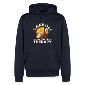 Cannoli Cannolo - Sweat à capuche Premium bio Homme - bleu marine - Devant - Nico (187cm)
