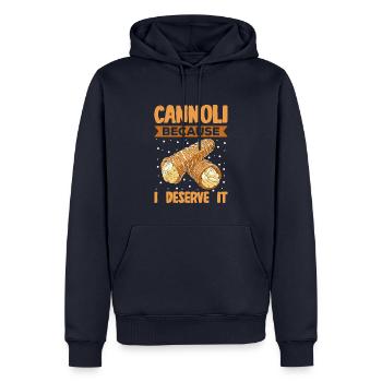 Cannoli Cannolo - Sweat à capuche Premium bio Homme - bleu marine - Devant - Nico (187cm)