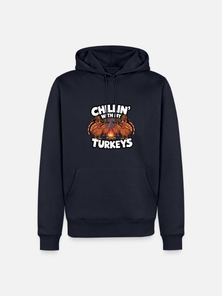 Lustiger Thanksgiving Truthahn - Männer Premium Bio Hoodie - Navy