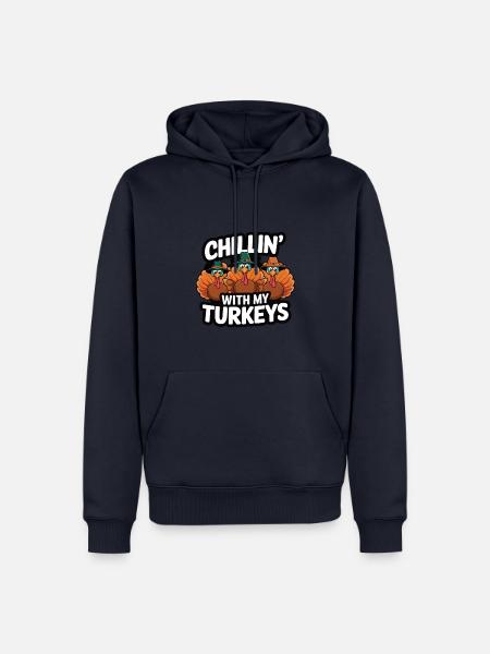 Lustiger Thanksgiving Truthahn - Männer Premium Bio Hoodie - Navy