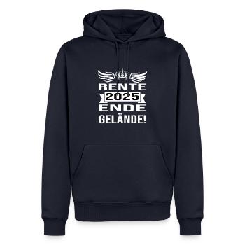 Pension 2025 Pensionärin 2025 Rente 2025 - Männer Premium Bio Hoodie - Navy - Vorne - Nico (187cm)