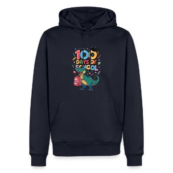 100e jour d’école 100 jour d’école des enfants - Sweat à capuche Premium bio Homme - bleu marine - Devant - Nico (187cm)