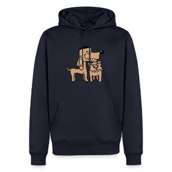 2 Nasty Dogs Team Two Friends Bro Crew - Sweat à capuche Premium bio Homme - bleu marine - Devant - Nico (187cm)