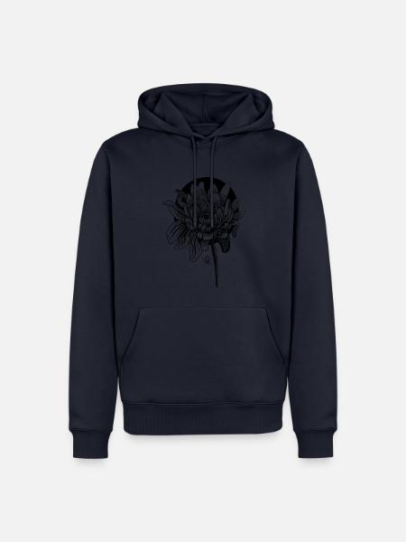 Blume Aster Inktober - Männer Premium Bio Hoodie - Navy