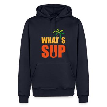 What's SUP? Stand Up Paddling - Männer Premium Bio Hoodie - Navy - Vorne - Nico (187cm)