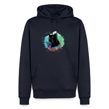 panther,gepard,leopard,schwarz,bunt,graffiti - Männer Premium Bio Hoodie - Navy - Vorne - Nico (187cm)