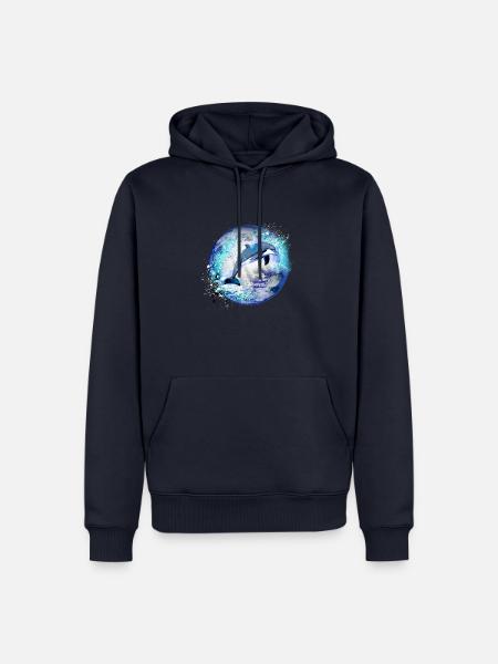 delfin, erde, malerei,blau,delfine,meer,planet - Männer Premium Bio Hoodie - Navy