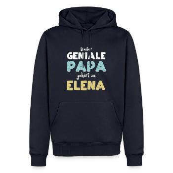 Dieser Geniale Papa Gehört Zu Elena - Männer Premium Bio Hoodie - Navy - Vorne - Nico (187cm)