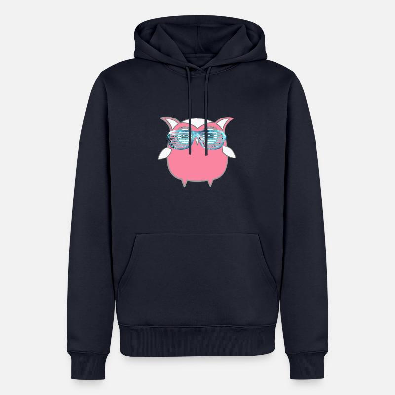 Eule, Comic,mint,Sonnenbrllle, spacebrille,sommer, - Männer Premium Bio Hoodie - Navy