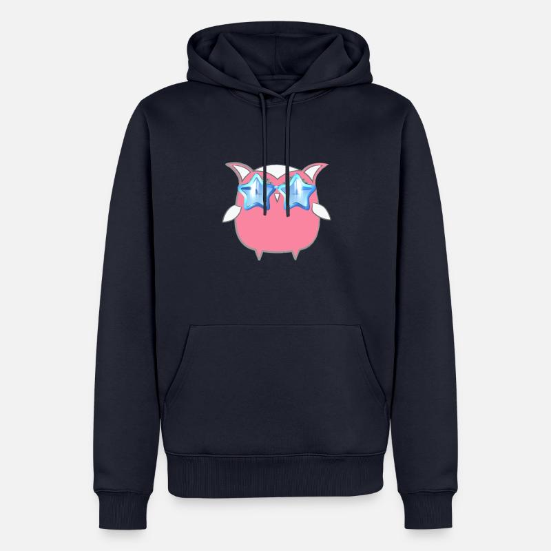 Eule, Comic, pinke eule,sonnenbrille,stern - Männer Premium Bio Hoodie - Navy