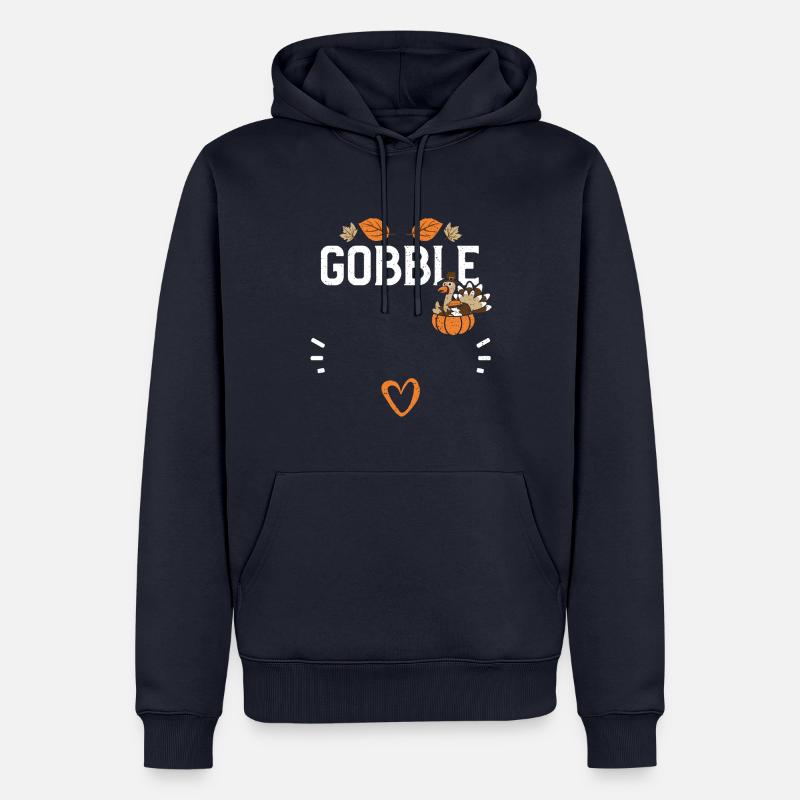 Gobble - Action de grâce - Sweat à capuche Premium bio Homme - bleu marine