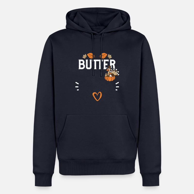 Beurre - Action de grâce - Sweat à capuche Premium bio Homme - bleu marine