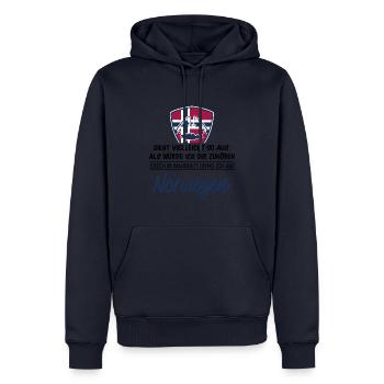Norwegen Wahrheit - Männer Premium Bio Hoodie - Navy - Vorne - Nico (187cm)
