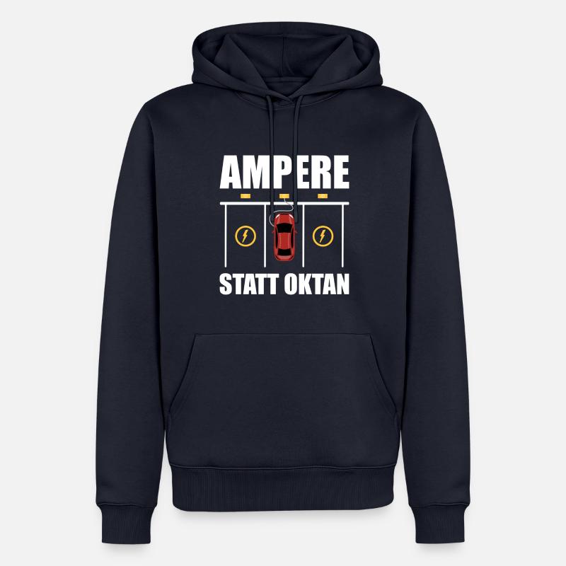E-Auto Strom Energiewende Geschenk - Männer Premium Bio Hoodie - Navy