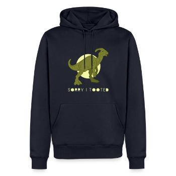 Dinosaure Parasaurolophus Dino Cadeau - Sweat à capuche Premium bio Homme - bleu marine - Devant - Nico (187cm)