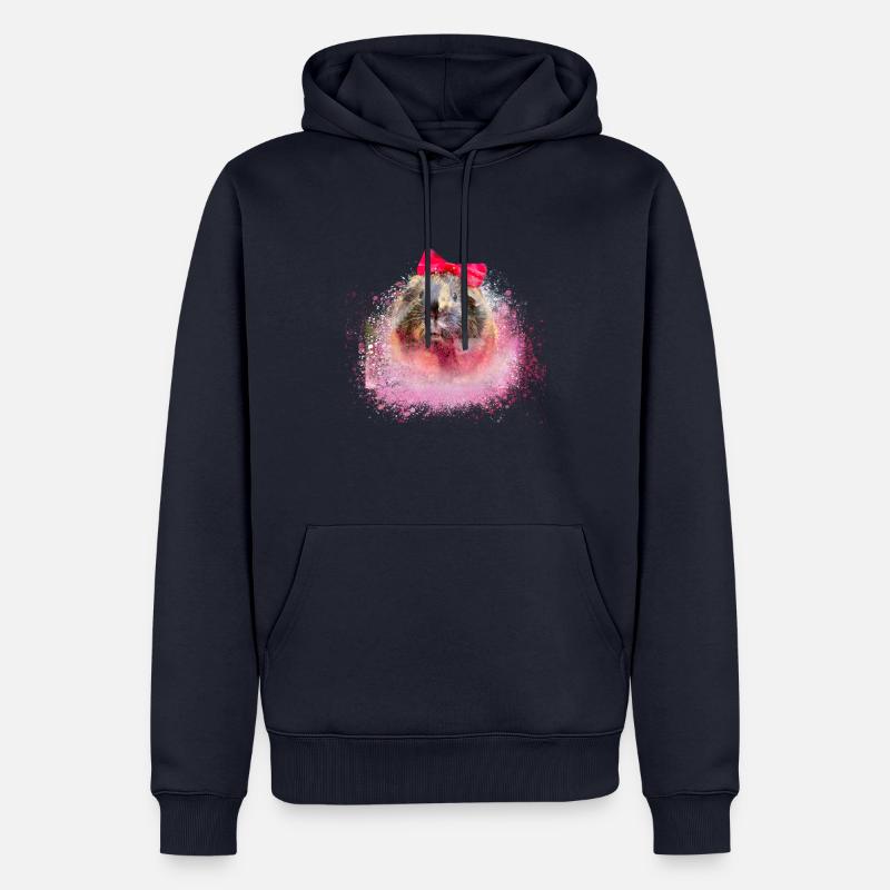 cochon d’Inde, graffiti, peinture, boucle - Sweat à capuche Premium bio Homme - bleu marine